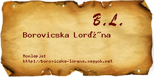 Borovicska Loréna névjegykártya